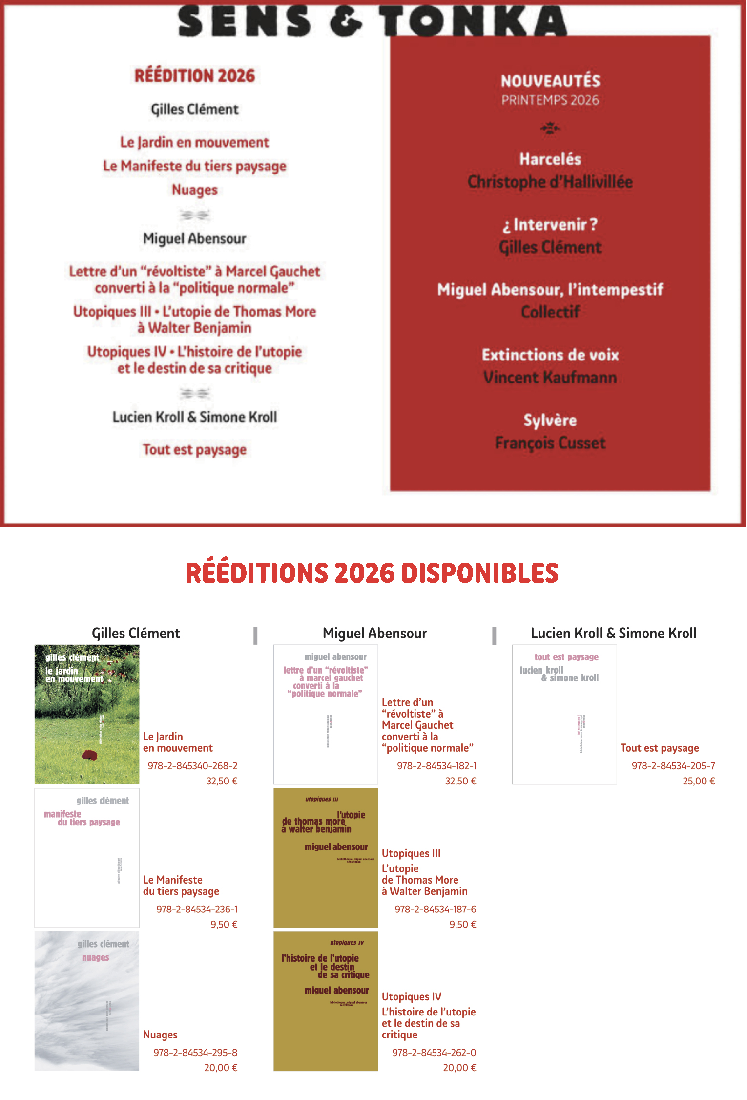 Rééditions annonce février 2026